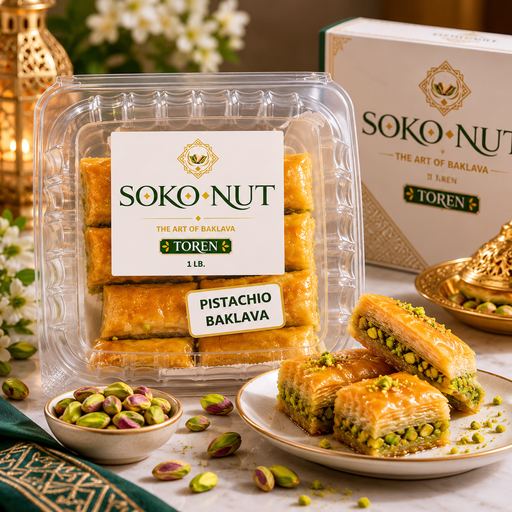 [SOKONUT-PISTACHIO] SOKO NUT Pistachio Baklava 1lb